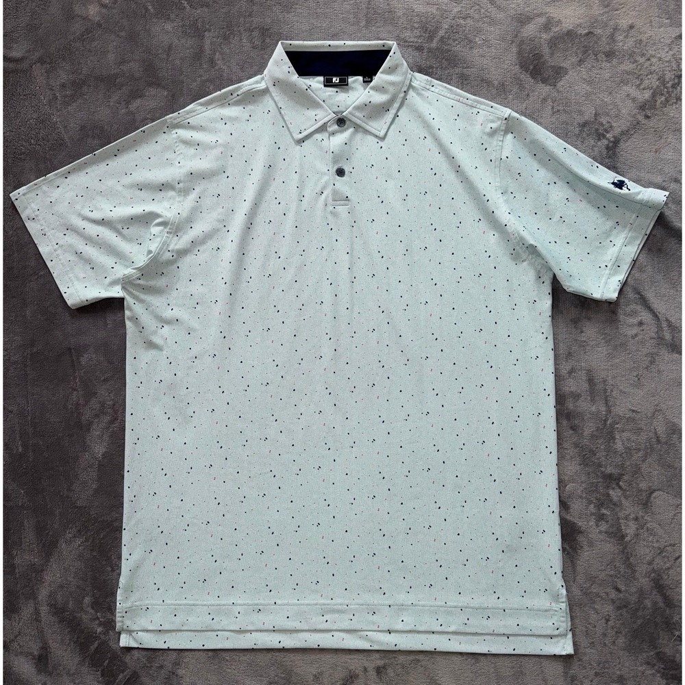 FootJoy Mens Golf Polo Shirt Polka Dot Colors Size Large